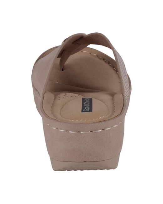 Gc Shoes Brown Dafni Thong Wedge Sandals