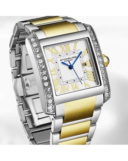 Stuhrling Metallic Elan 4088.3 S Rectangular Quartz Watch