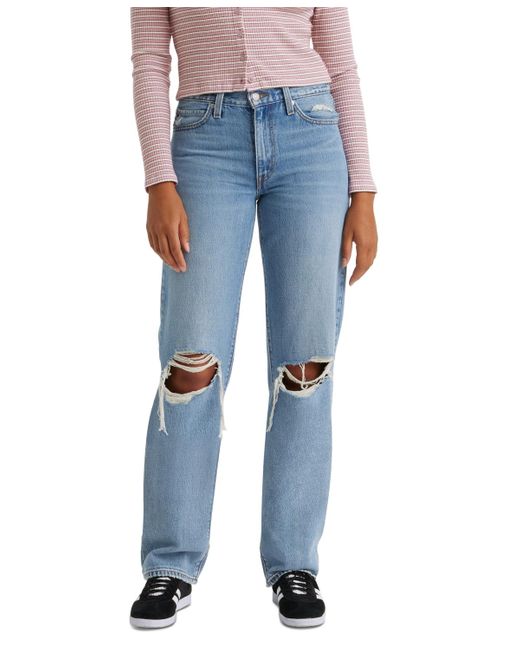 Levi's Blue Mid Rise Cotton 94 baggy Jeans