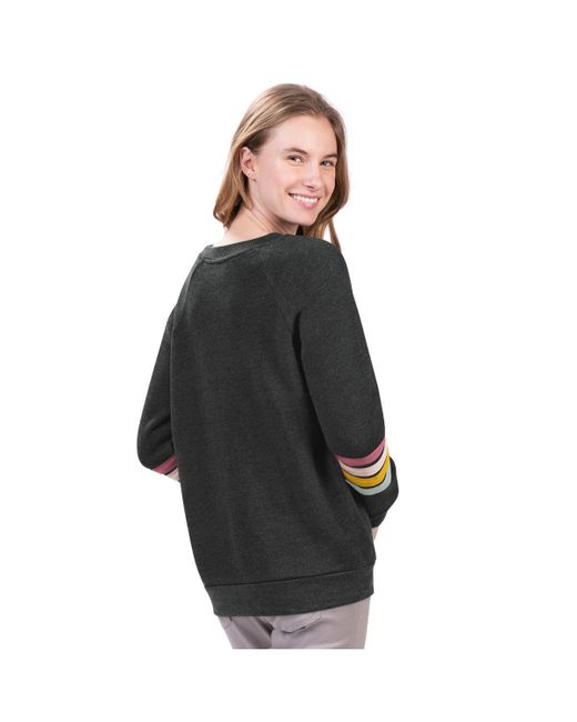 G-III 4Her by Carl Banks Black New York Yankees Allana Stripe Pullover Sweatshirt