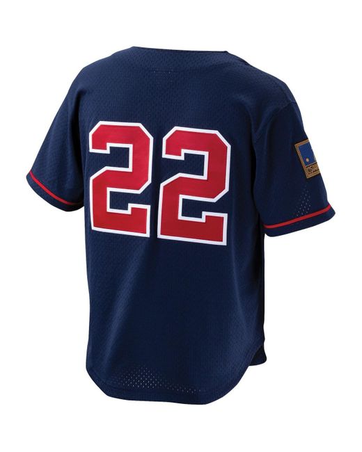 Mitchell & Ness Blue Bo Jackson California Angels Cooperstown Collection Mesh Batting Practice Button-up Jersey for men