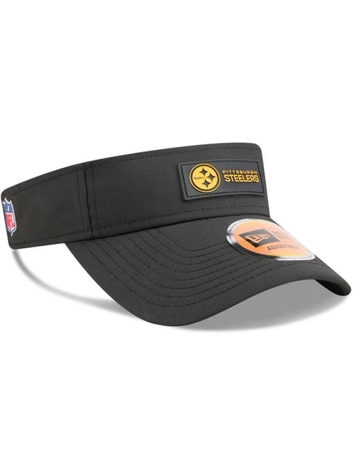 KTZ Black Pittsburgh Steelers 2025 Sideline Visor Hat for men