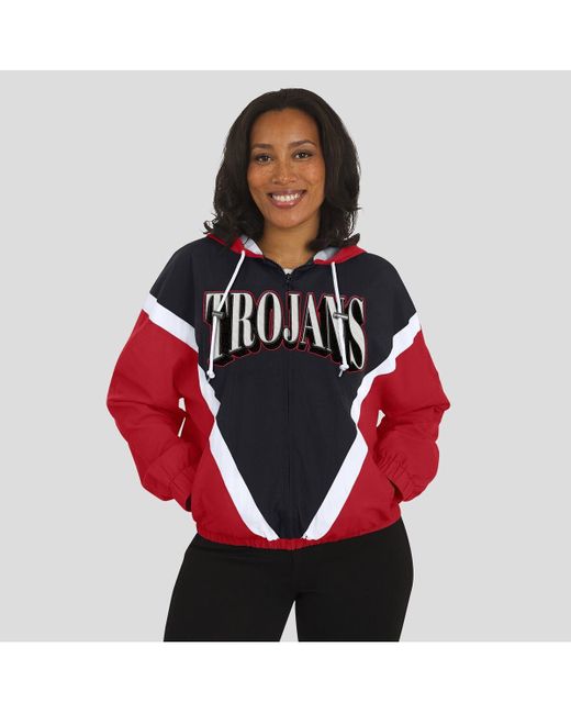 WEAR by Erin Andrews Red Cardinal/black Usc Trojans Color Block Full-zip Windbreaker Jacket