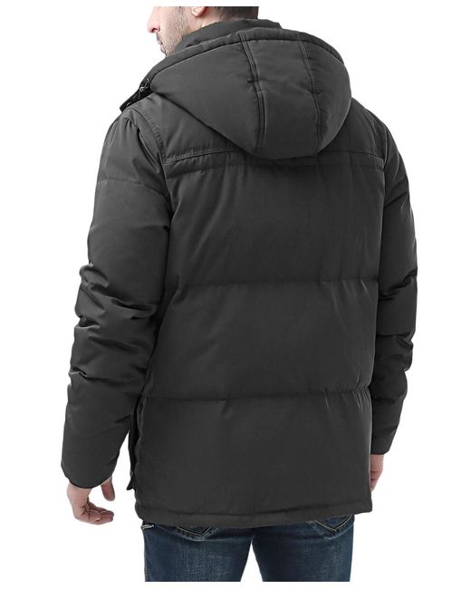 Moderm Black Men Hooded toggle Down Parka Coat for men