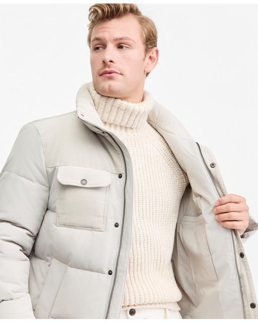 Levi's White Mixed-media Puffer Jacket for men