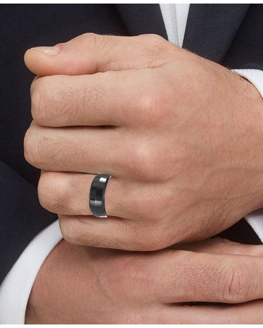 Macy's Men's Ring, Black Ceramic Ring for men