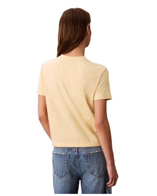 Calvin Klein Blue Archive Logo Cotton Crewneck T-shirt