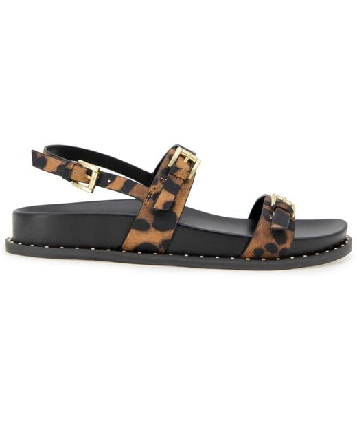 Kenneth Cole Black Drinity Round Toe Flat Sandals