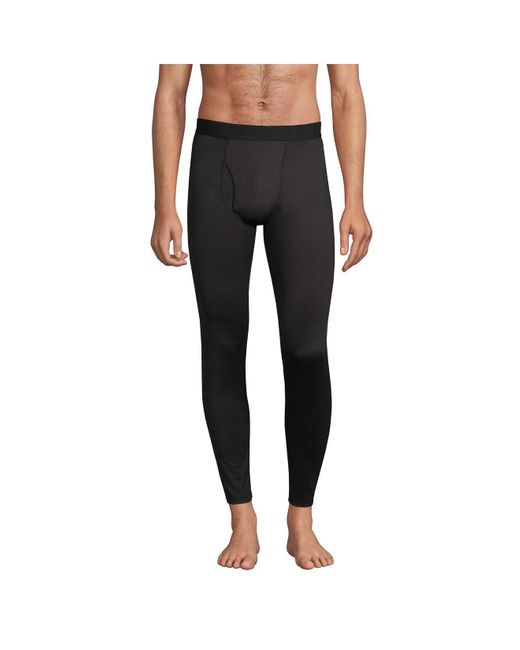 Lands' End Tall Stretch Thermaskin Long Underwear Pants Base Layer in Black  for Men | Lyst