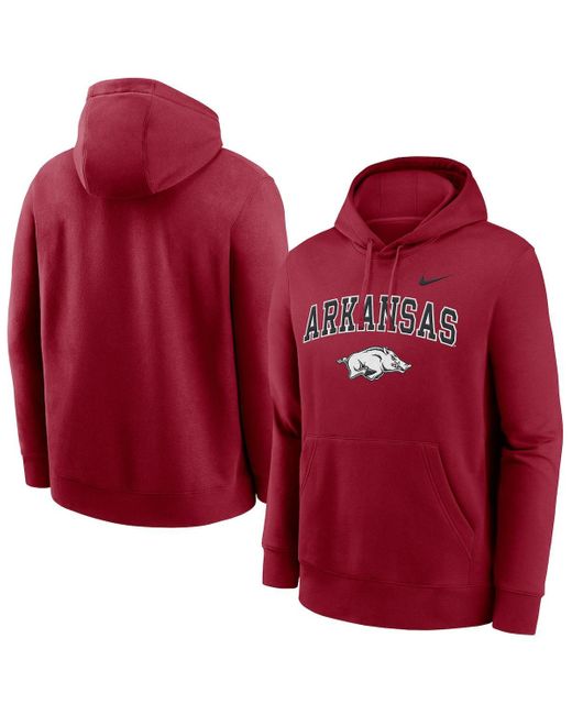 Nike Red Arkansas Razorbacks Club Pullover Hoodie for men