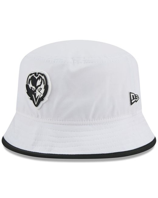 KTZ White Baltimore Ravens 2025 Nfl Training Camp Stretch Bucket Hat for men