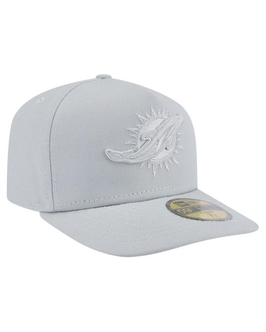 KTZ Gray Miami Dolphins Color Pack A-frame 59fifty Fitted Hat for men