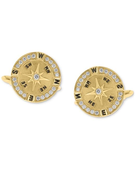 Effy Metallic Effy Diamond Compass Cufflinks (3/8 Ct. T.w. for men