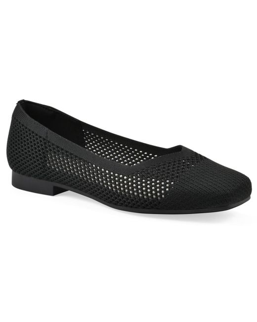 White Mountain Black Beslee Square Toe Ballet Flats