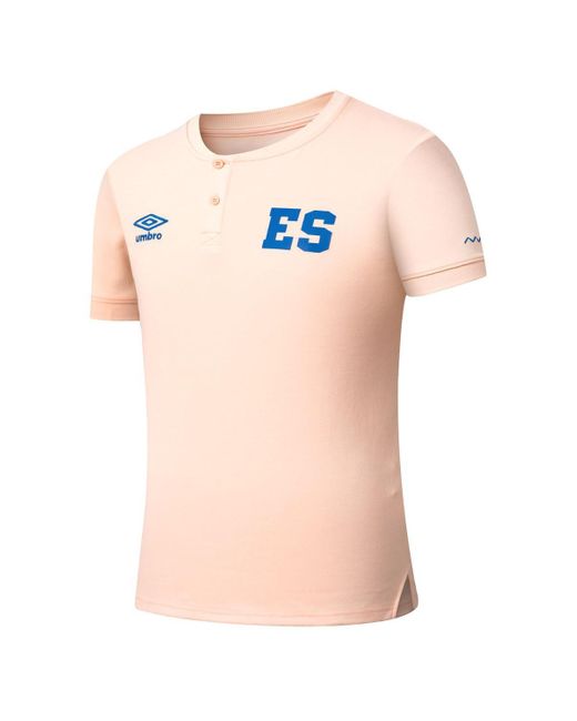 Umbro Pink El Salvador National Team Crew Neck Polo Shirt for men