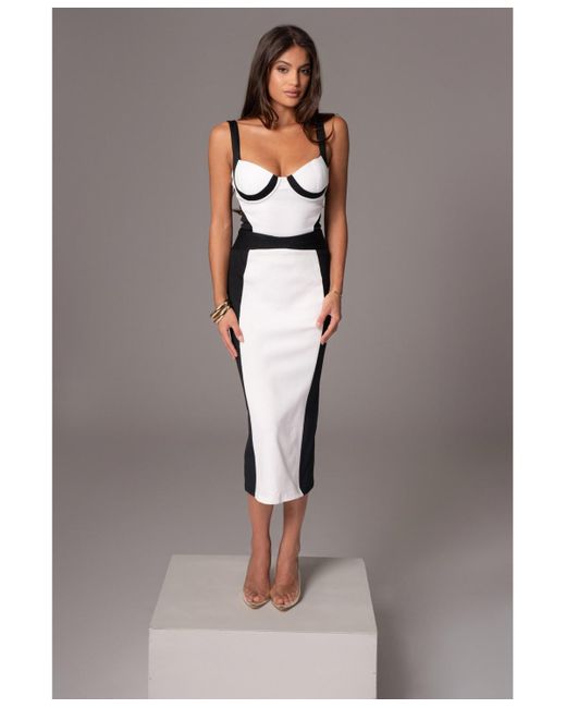 JLUXLABEL Gray Celebration Colorblock Midi Skirt