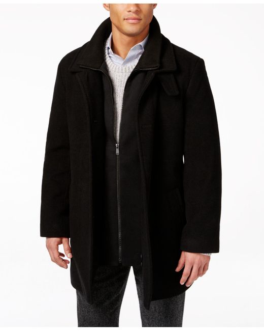 Calvin klein Coat, Coleman Zipped Bib Coat in Black for Men - Save 7% ...
