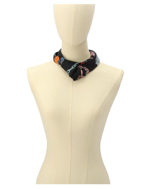 Kate Spade Red Lock And Key Silk Square Scarf