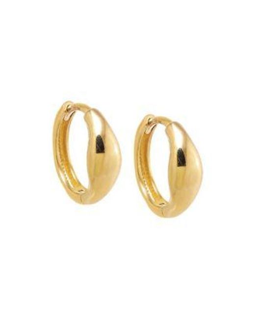 By Adina Eden Metallic Solid Center Graduated huggie Earring 14k