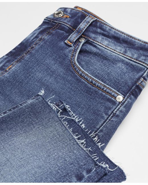 Mango Blue Capri Slim-fit Jeans
