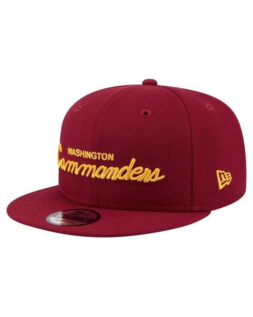 KTZ Red Washington Commanders Core Team Script 9fifty Snapback Hat for men