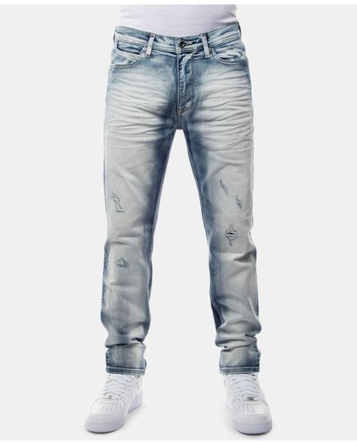 Sean John Blue Athlete Relaxed Tapered-fit Stretch Jeans, Created For Macy's for men