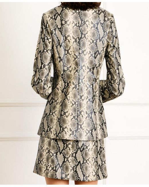 Line & Dot Metallic Print Side Pocket Jacket