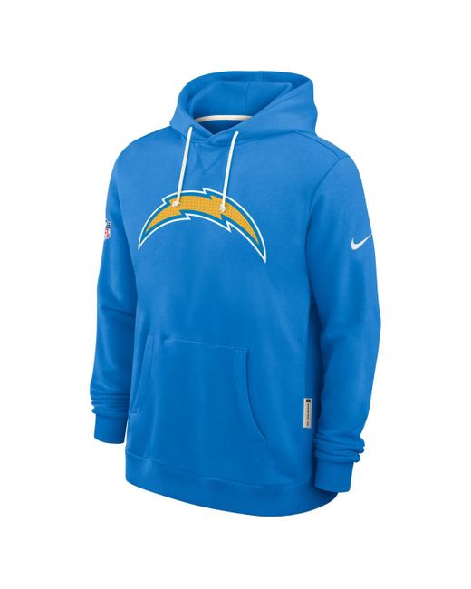 Nike Blue Los Angeles Chargers Sideline Initial Home Performance Pullover Hoodie for men