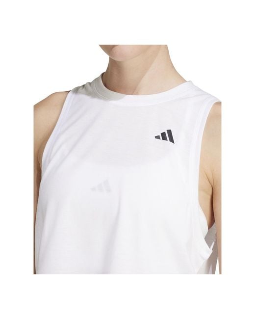 Adidas White Train Essentials Boxy Workout Tank