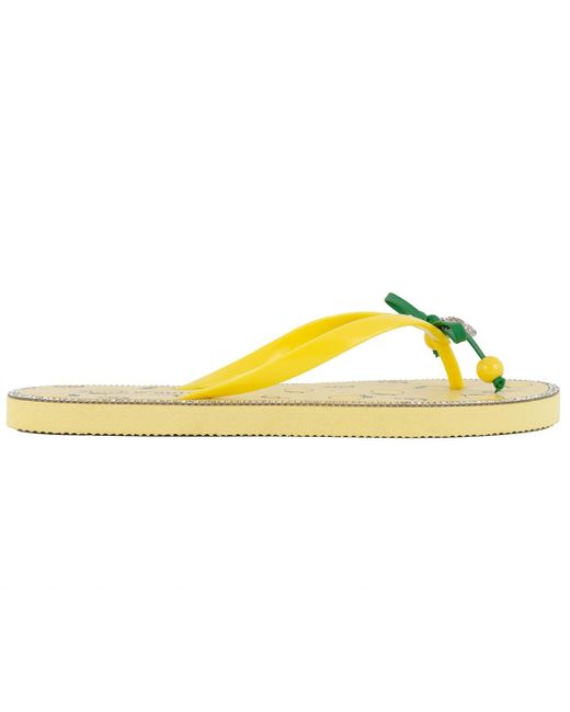 Juicy Couture Yellow Slurpy Fruity Flip Flops