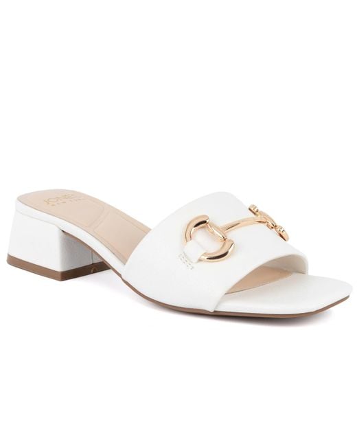 Jones New York White Uniqua Block Heel Dress Sandals