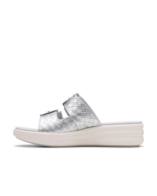 Clarks White Cloud Steppers Drift Peep Toe Sandals