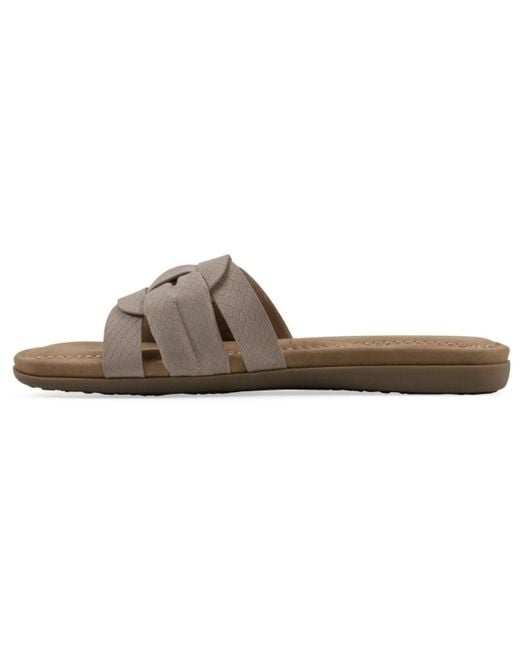 White Mountain Brown Fraley Slide Slip-on Sandals