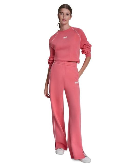 DKNY Red Hd Logo Piped Track Pants