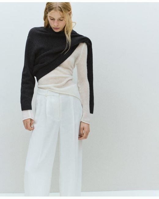 Mango Black Medium-knit Sweater
