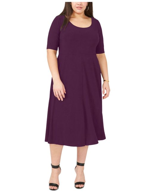 Msk Plus Size Midi Dress in Purple | Lyst