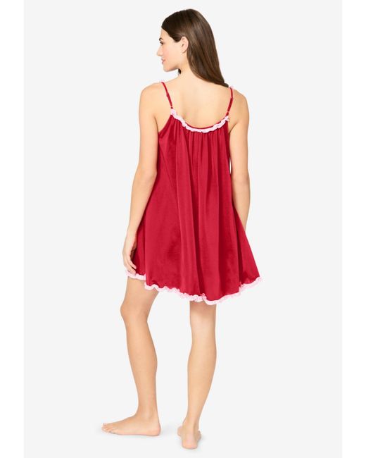 Amoureuse Red Plus Size Babydoll Ruffle Gown