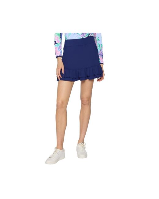 G Lifestyle Clothing Blue G Lifestyle Double Ruffle Skort