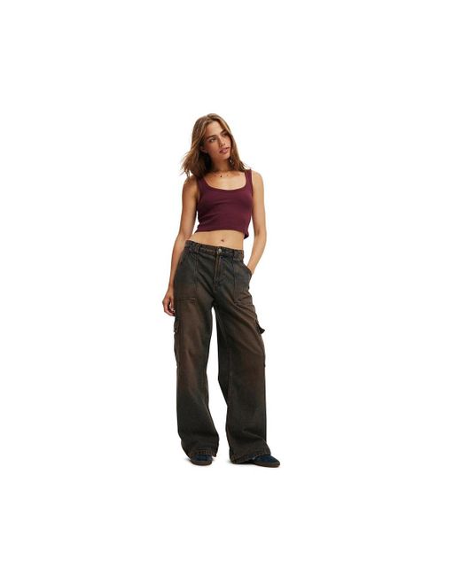 Cotton On Black Relaxed Cargo Jean