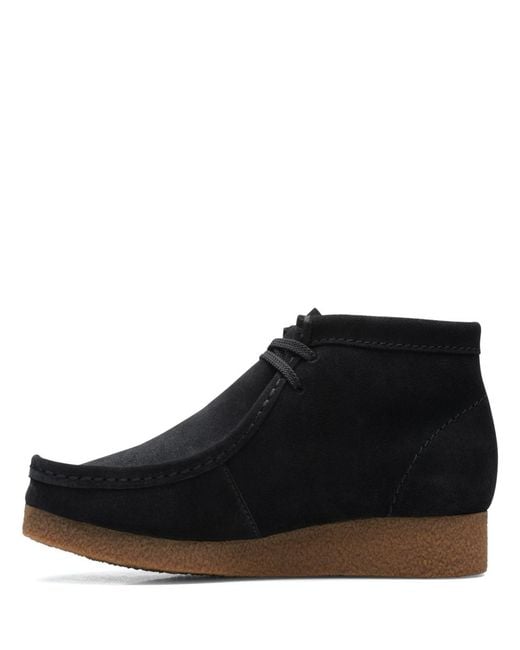 Clarks Black Shacre Suede Boots for men