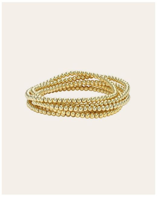 Zoe Lev Metallic 3mm Bead Bracelet Stack