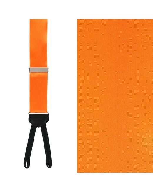 Trafalgar Orange Sutton Solid Color Silk Formal End Suspenders for men