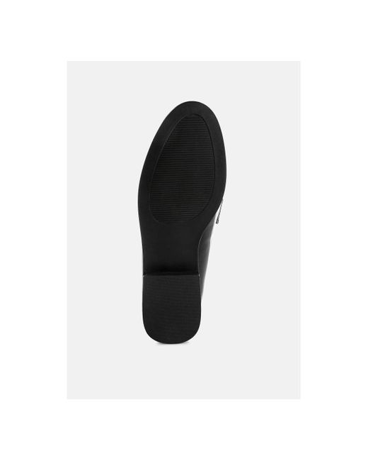 LONDON RAG Black Mogul Penny Strap Detail Loafer