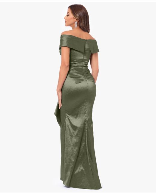 xscape green satin dress Xscape Evenings 