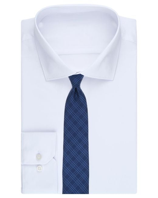 Michael Kors Blue Grid Pattern Tie for men