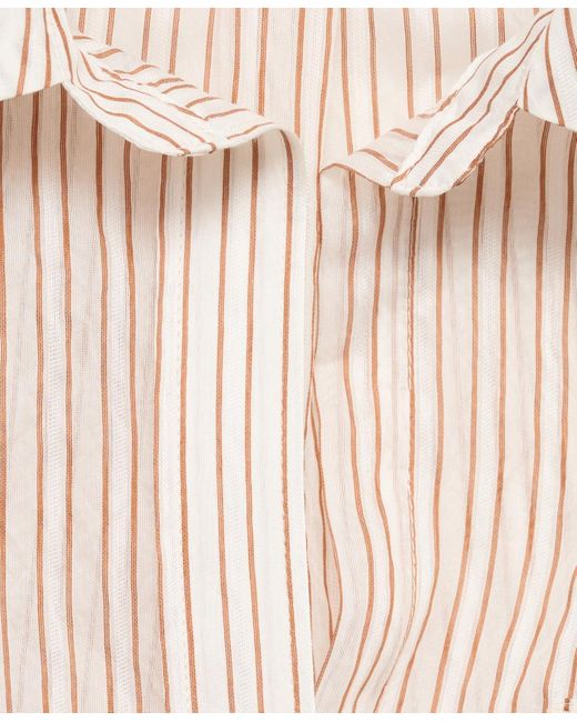Mango White Semi-transparent Striped Shirt