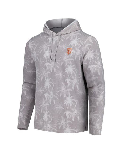 Tommy Bahama Gray San Francisco Giants Palm Frenzy Hoodie Long Sleeve T-shirt for men
