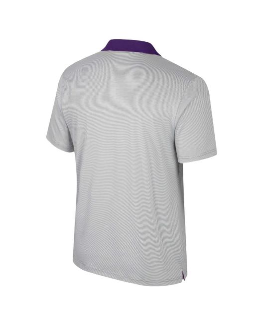 Colosseum Athletics Gray Tcu Horned Frogs Tuck Striped Polo for men