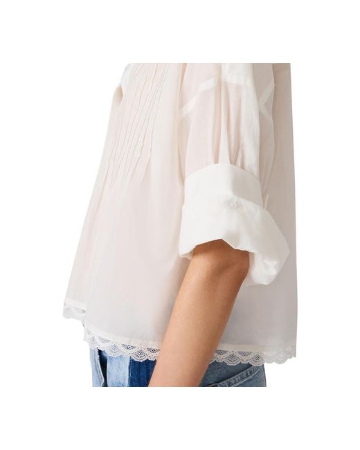 Steve Madden White Delphi Collared Neck Top