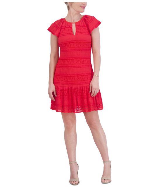 Jessica Howard Red Lace A-line Dress